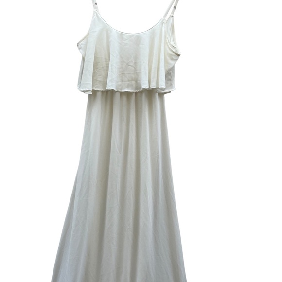 Show Me Your Mumu Caitlin Ruffle Maxi Dress Size Small White - Picture 8 of 10